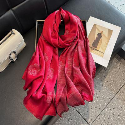 Шелковый шарф с принтом для женщин, модная камелия, универсальный большой платок, хлопковый шарф, однотонный, мягкий платок на голову