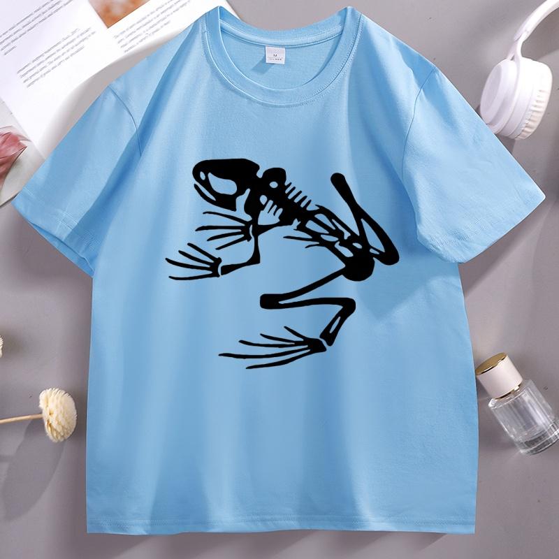 Unisexs Funny Designer Frog Tshirts Cotton Printed Oneck Tshirts Skeleton Frog T Shirt Unisex Short Sleeve High Quality Clothing