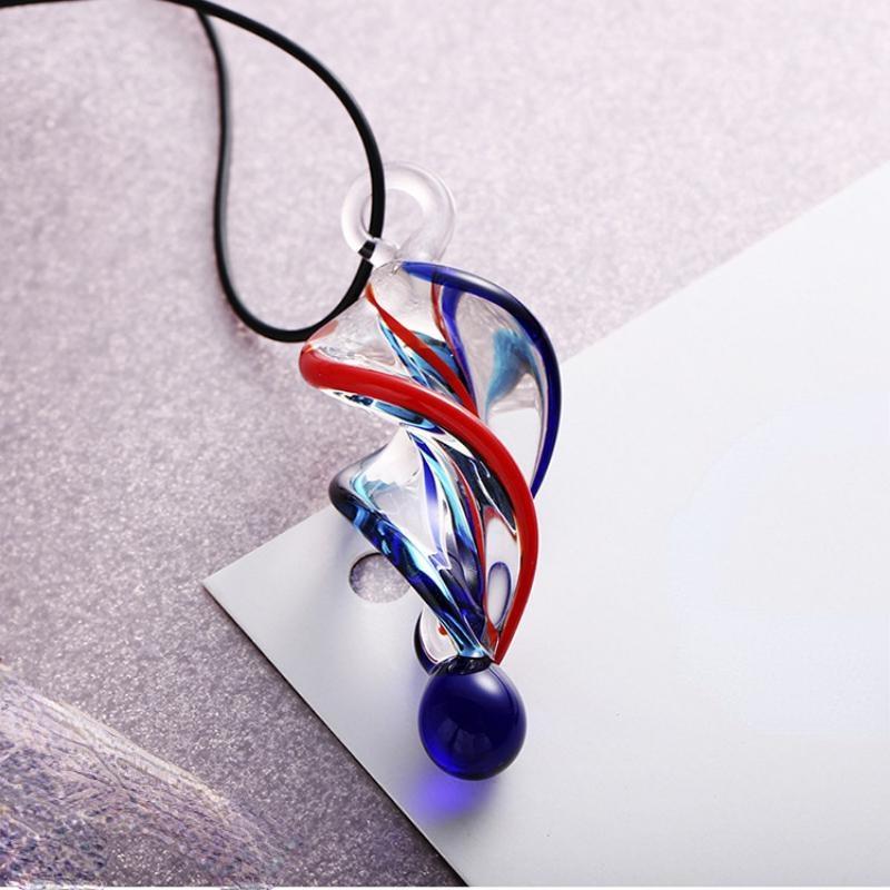Стеклянные ожерелья, серьги для женщин, нерегулярное ожерелье с подвеской, модные ювелирные изделия для вечеринок