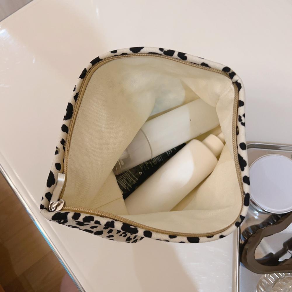 Большая косметичка с леопардовым принтом, холщовый органайзер для макияжа на молнии, дорожный бьюти-кейс для женщин