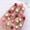 100pcs Resin Kawaii Mini Colorful Strawberry Art Nail Flatback Stone Applique DIY Scrapbook Earring Decor Accessories Crafts
