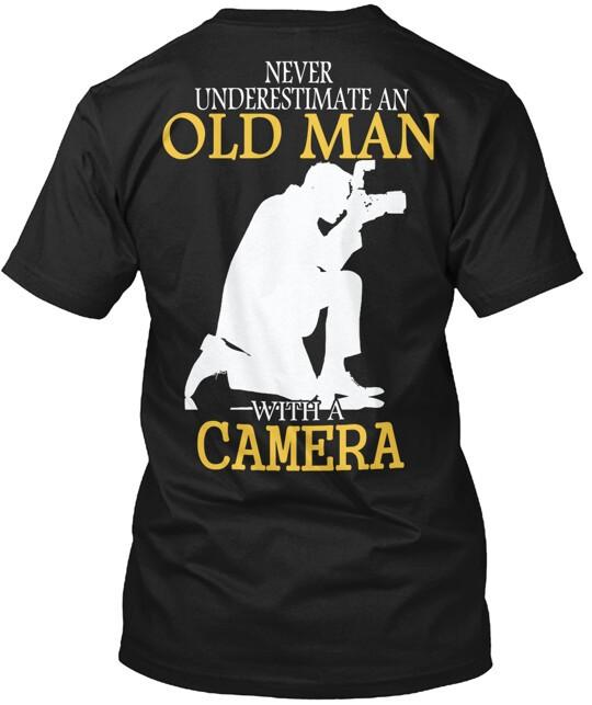 Camera Old Man T-Shirt Size S to 5XL
