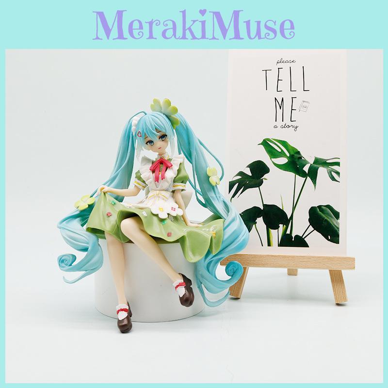 Hatsune Miku Pvc Model Ornament With Four Leaf Clover Style For Desk Decor And Gift Idea