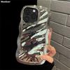 Роскошный глянцевый чехол с волнистым узором для iPhone 15 14 13 12 11 Pro Max, модный яркий бампер 2 в 1, противоударный чехол из ТПУ