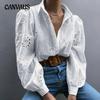 Autumn Women's Shirt Casual Loose Fashion Hollow Bubble Sleeve Top