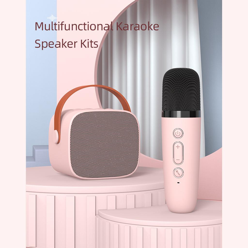 Мини-караоке-динамик BT для караоке с беспроводными микрофонами для домашней вечеринки для взрослых и детей