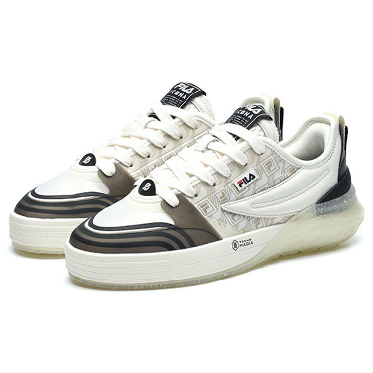 Fila Mixa Fabric Synthetic Leather Trendy Retro Casual Low Top Sneakers Women Sneakers White Black F12W223101FWB