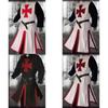 Durable Medieval Templar Knight Crusader Outfit Cosplay Costume With Square Collar