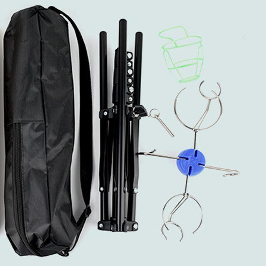 Tripod IV Poles Stand Bag Holder Lightweight Extension Sturdy Foldable with Hook Floor for