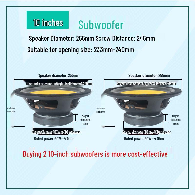 4-12 Inch Heavy Bass Car Subwoofer for Truck & Vehicle Audio