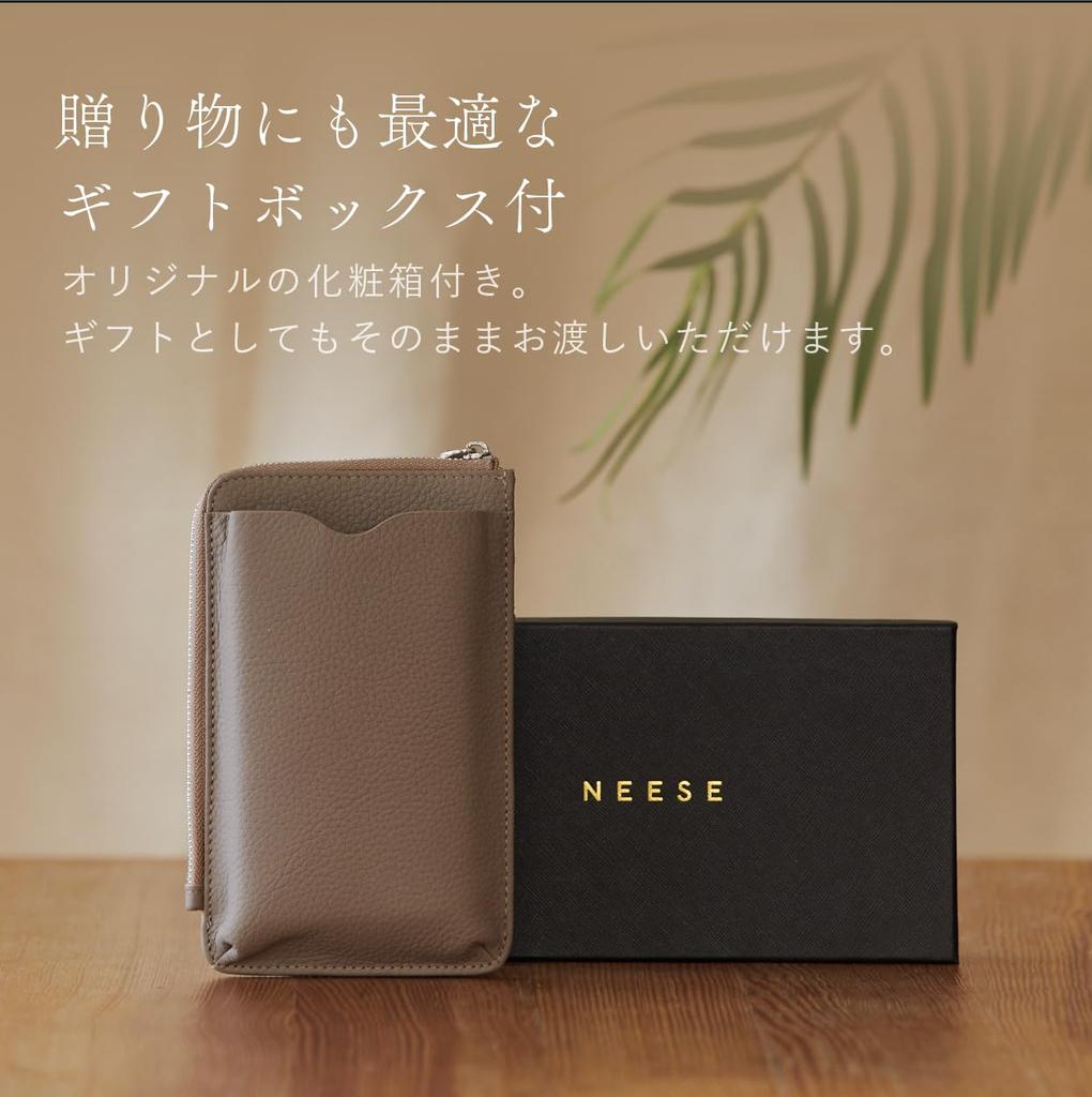 Чехол для смартфона из натуральной кожи, сумка-кошелек для смартфона через плечо [NEESE] для женщин (черный)