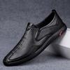 Мужские модные тенденции Кожаные мокасины Туфли мужские черные для официальных вечеринок Деловые переговоры Социальные офисные удобные туфли с круглым носком