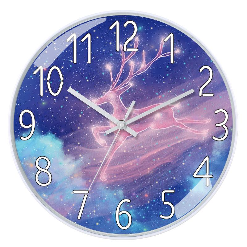 12 дюймов 30 см Гостиная Голова оленя Модный Современный Минималистичный Художественный Декор Креативные Кварцевые Часы Настенные Часы