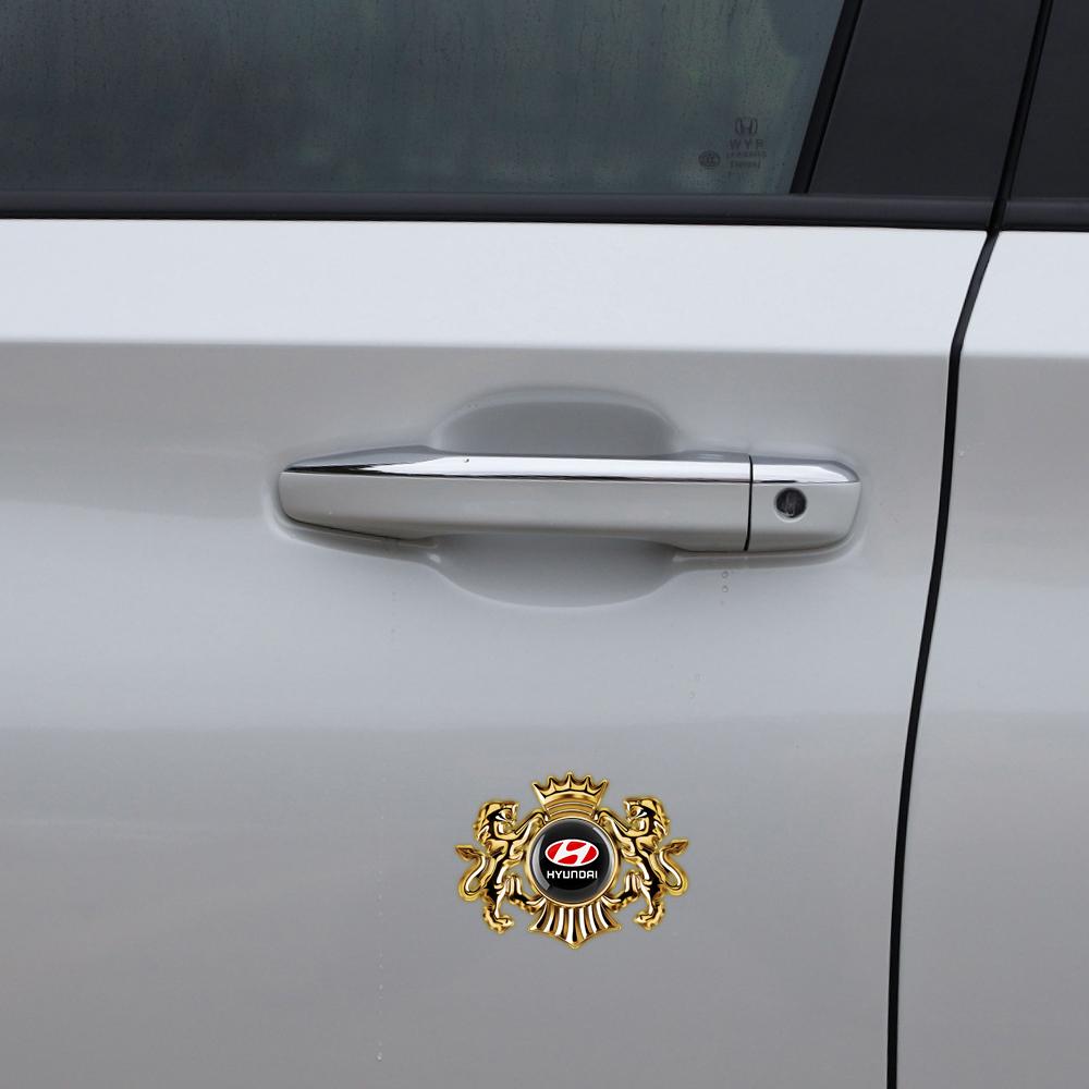 3D Metal Styling Car Decal Car Badge Tail Badge Decorative Sticker Fender Emblem For Hyundai Genesis I10 I20 I30 I40 IX20 IX35 MM16