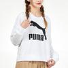 Puma Color-Block Logo Print Sporty Crew Neck Sweatshirt Women Tops White 531382-02