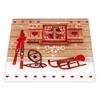 [A3199] - Glass Trivet 'Chalet' Red Brown - 20x20 Cm