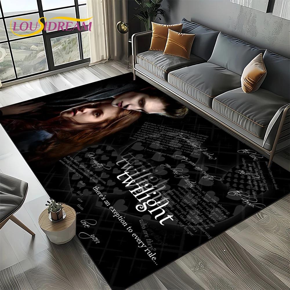 Twilight Saga Series Edward Bella Movie Carpet Rug for Living Room Bedroom Home Sofa Decoration,Kids Area Rug Non-slip Floor Mat