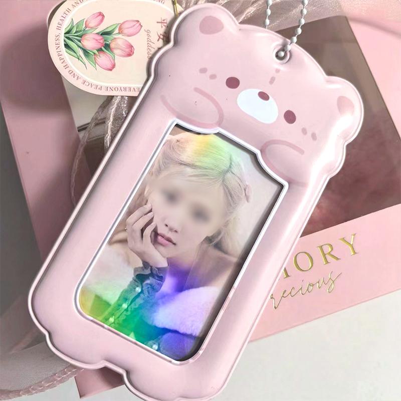 Kpop Держатель для фотокарточек Папка-альбом Держатель для фотокарточек 3-дюймовая папка для айдолов Дисплей для фотокарточек Брелок Защитный чехол Фотоальбомы