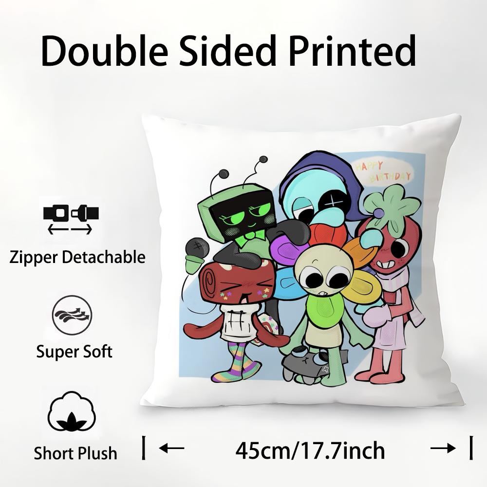 Game D-Dandys World Pillow Case Plush Fabric Soft Double Sided Print Sofa Cushion Cover Throw Pillow Covers