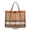 Tote Bag Fashion Leather Plaid Women's Bag Large Capacity High Sense Contrasting Color Shoulder Bag Commuter Handbag