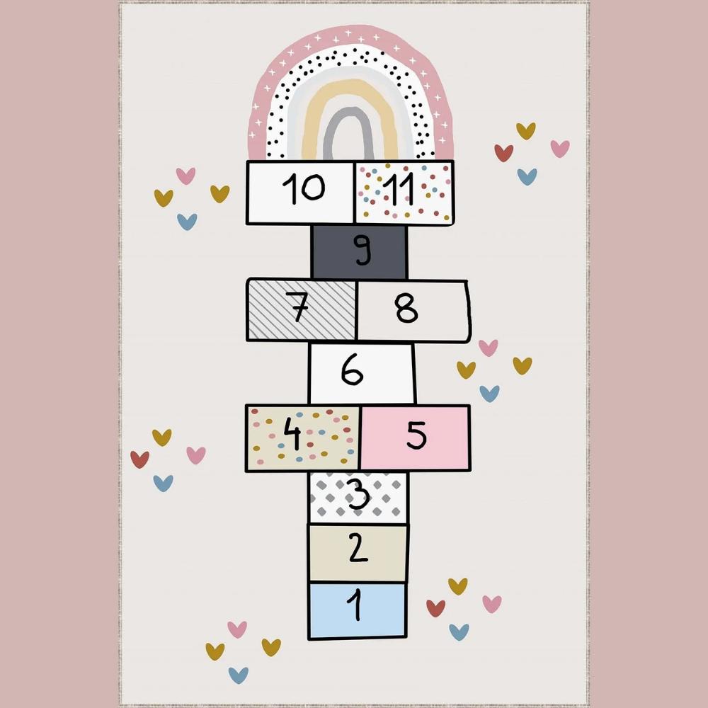 Miru Home Моющийся нескользящий коврик в горошек с цифровой печатью для гостиной, детей и младенцев Mcb-5