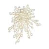 Women Brooch Hand-Woven Irregular Imitation Pearls Brooch Suit Coat Collar Embellished Pin Outfit Accessories