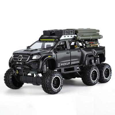 1/28 BENZ X-CLASS 6X6 Кемпинг Внедорожник Модель автомобиля из сплава Звук и свет Детская игрушка Коллекционные предметы Подарок на день рождения