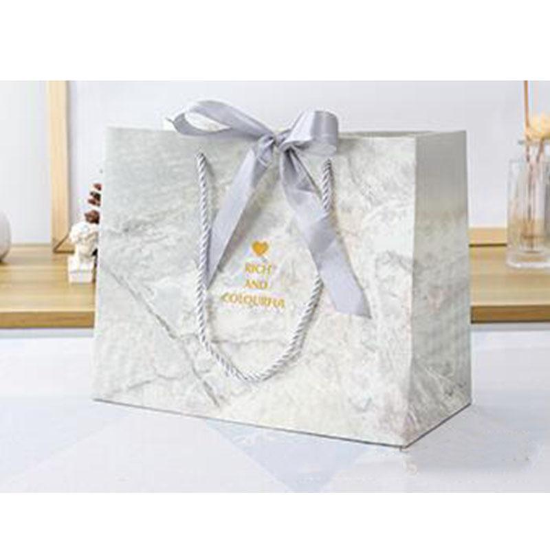 Модная подарочная упаковка унисекс для детского душа, подарочная коробка для свадьбы, праздничный пакет для вечеринки по случаю дня рождения с лентой, переносное украшение для рождественского мраморно-серого цвета