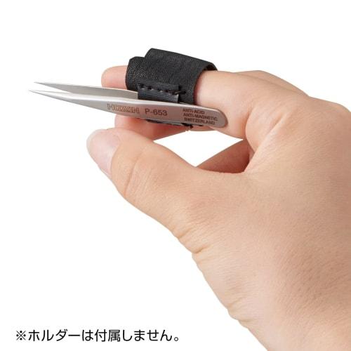 HOZAN Precision Tweezers, Fully Non-Magnetic, 70mm Long, 6mm Opening, 0.2mm Tip Width, Short Type, P-653