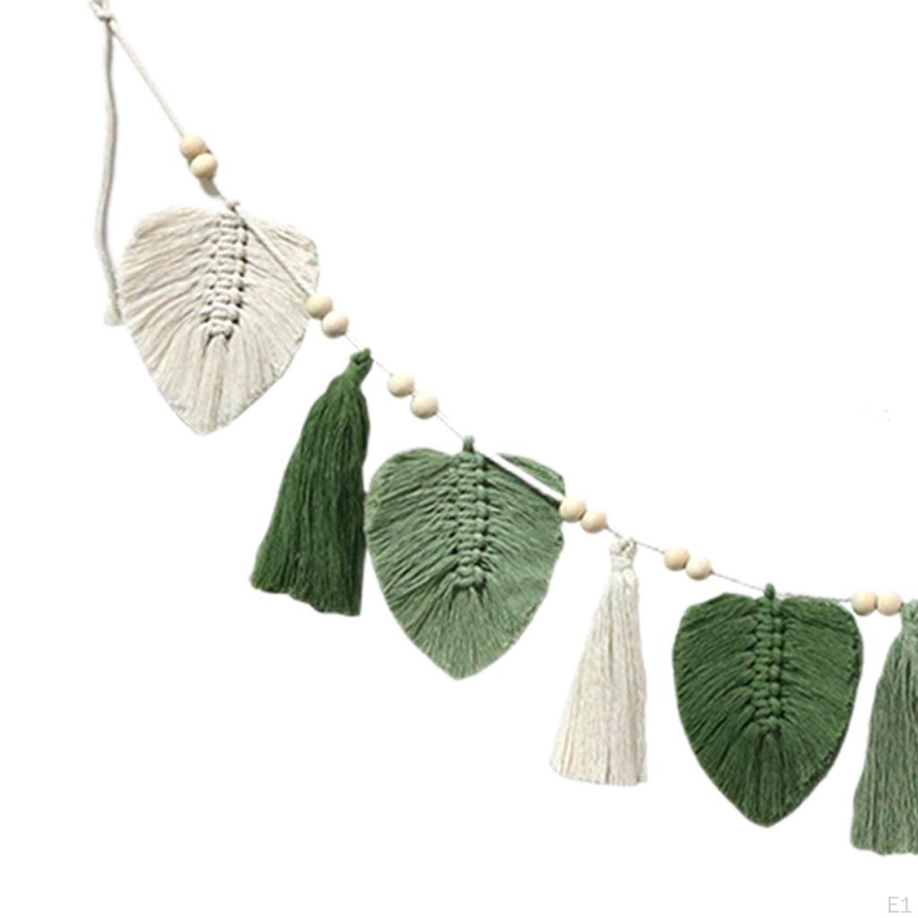 Bohemian Macrame Leaves Wall Hanging Backdrop Art Decor Chic Leaf Woven