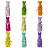 With Bow Tie Bunny Decoration Creative Large Flocking Rabbit Statues Cute Design Party Rabbit Ornaments Indoor Outdoor Lawn