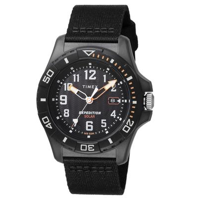 TIMEX Expedition Ocean Black Ocean Mineral 5 ATM Водонепроницаемые часы для фридайвинга TW2V40500, 44 мм, Циферблат, Пластик, Стекло, Солнечная батарея, Водонепроницаемость, Мужские,