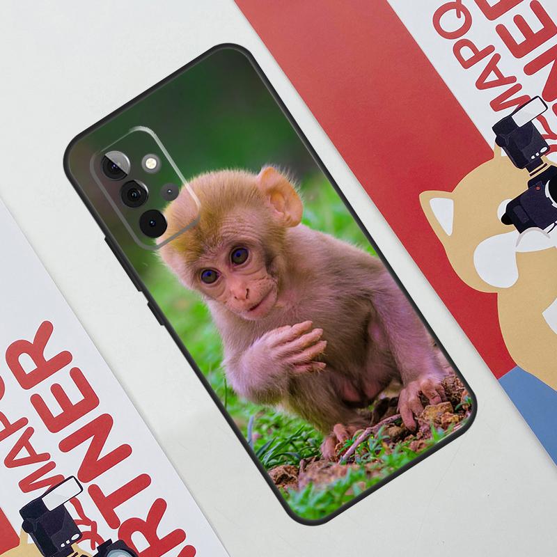 Cute Baby Monkey Animal Case For Samsung Galaxy A53 A16 A26 A36 A56 A55 A35 A15 A52 A32 A12 A33 A13 A14 A34 A54 A17