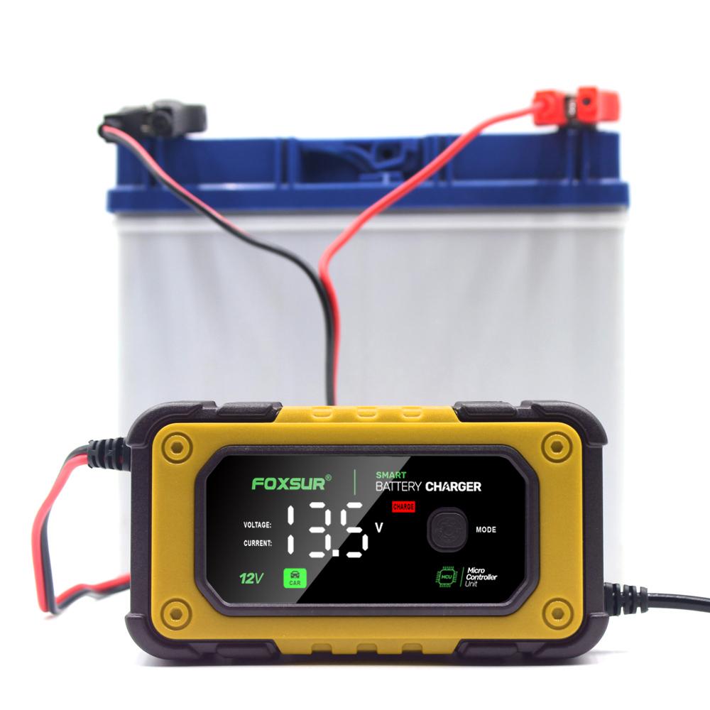 12 В 7 А автомобильное зарядное устройство для аккумуляторов цифровое устройство для поддержания заряда аккумуляторов цветной экран умная быстрая зарядка для кальциевых гелевых AGM свинцово-кислотных аккумуляторов