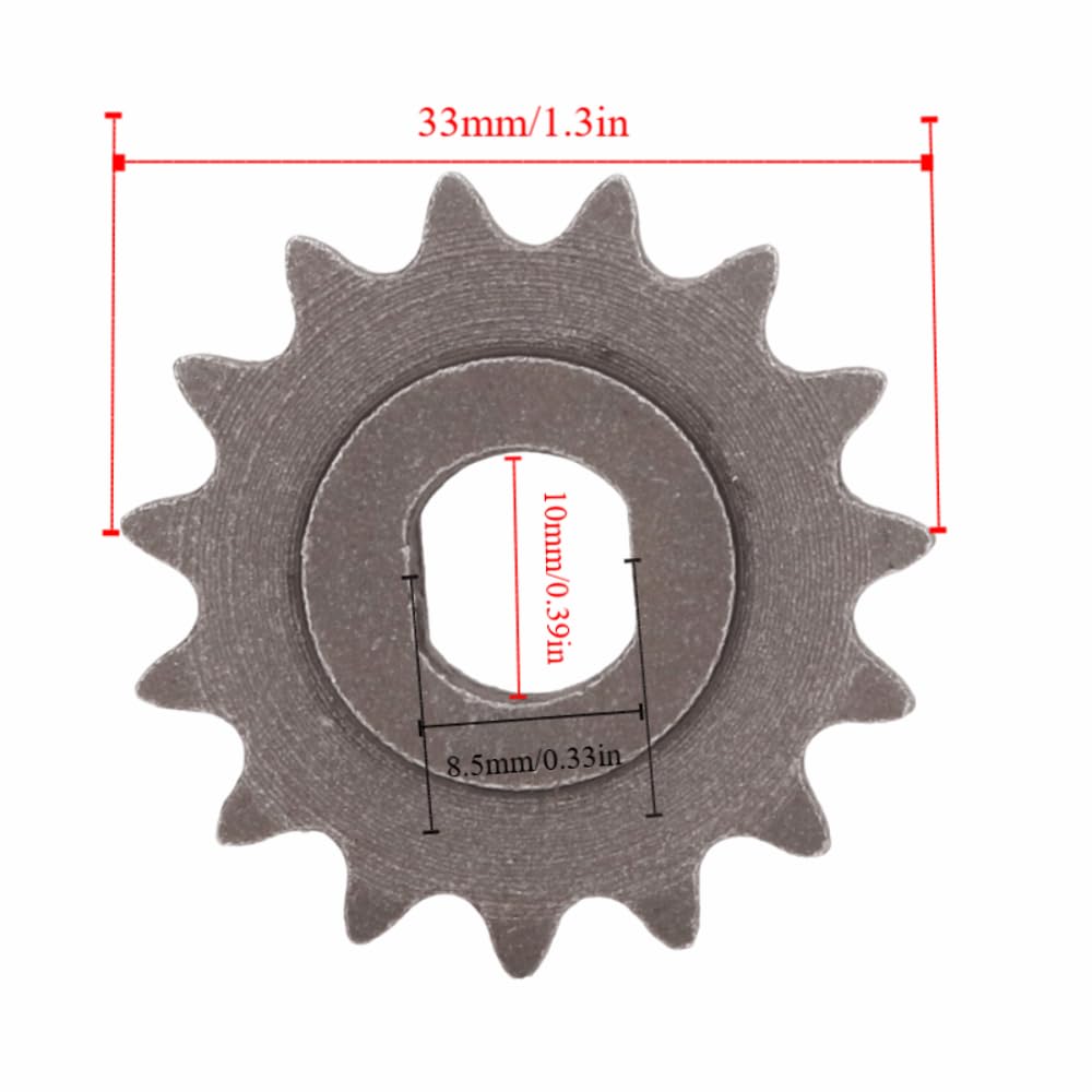 25H 15T Chain Sprocket,15 Tooth Electric Scooter Motor Engine Sprocket Chain H Hole fit for MY1020 MY1016 MY1018(25H 15T Sprocket)