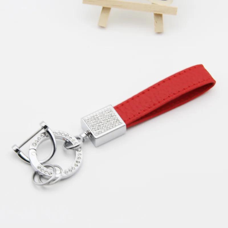 Модный брелок-браслет из PU-кожи со стразами, брелок для ключей, пружинный карабин для автомобильных ключей, аксессуары, брелоки для женщин
