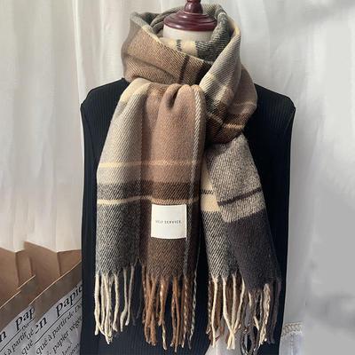 Роскошный кашемировый женский шарф, весенне-зимняя клетчатая накидка в клетку, накидка в стиле оперы, женский палантин, бандана, шарфы, головной платок