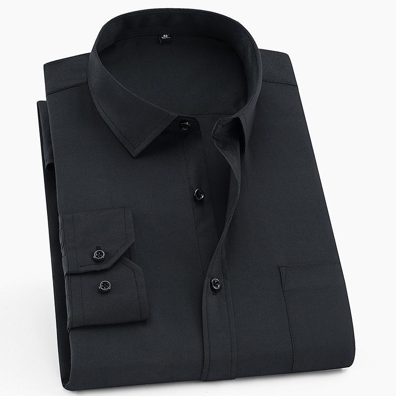 Men's Classic Standard-fit Long-sleeve Formal Business Twill Shirt