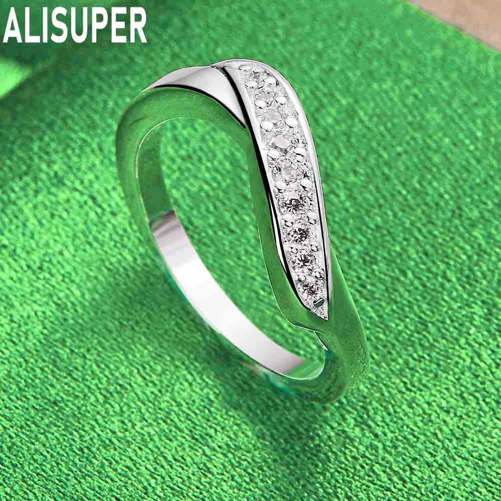 Кольцо из стерлингового серебра 925 пробы с витым цирконом класса ААА, модное, изящное, свадебное украшение