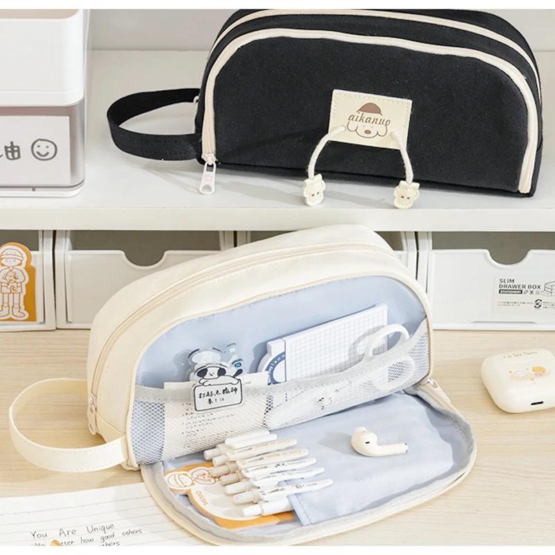 Пенал Корейские канцелярские принадлежности Пеналы Большие сумки для девочек Школьные пеналы Kawaii Dog Pencilcases Trousse Products