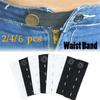 2/4/6PCS Jeans Skirts Garment Accessories Maternity Waist Band Button Hooks Pant Extender Belt