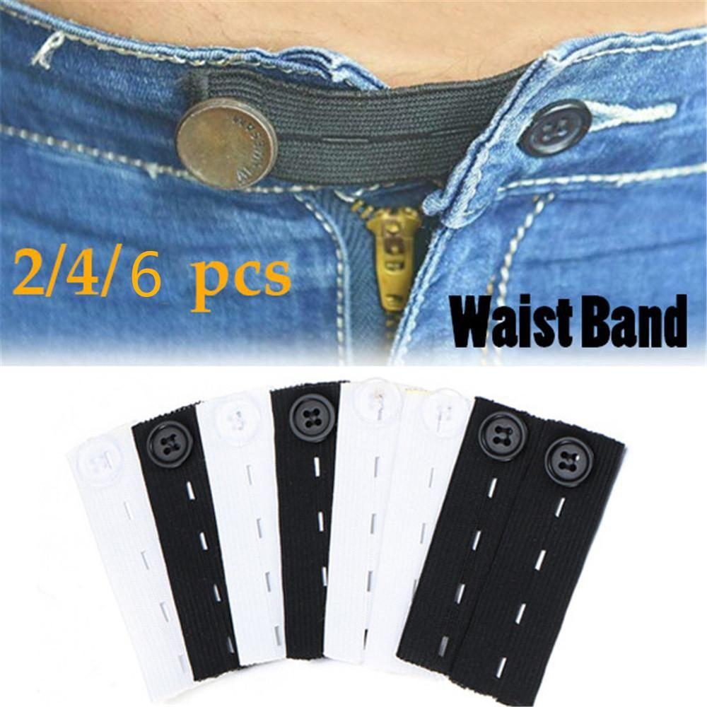 2/4/6PCS Jeans Skirts Garment Accessories Maternity Waist Band Button Hooks Pant Extender Belt