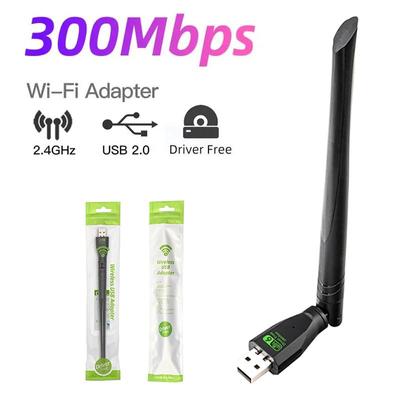 300 Мбит/с USB 2.0 WIFI адаптер Портативный бесплатный драйвер Беспроводная сетевая карта Dongle LAN Ethernet-приемник 2,4 ГГц Wi-Fi адаптер для ПК/ноутбука