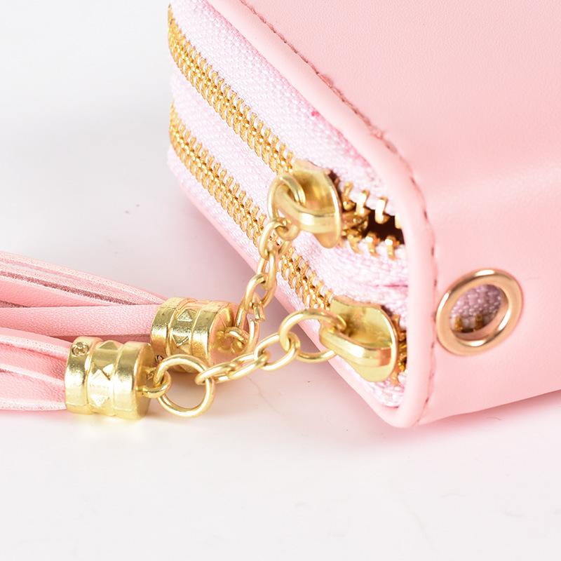 Wallet Korean version for women, long and large capacity handbag, small daisy double-layer zipper simple phone bag