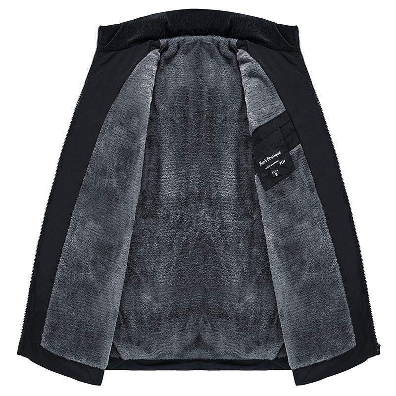 Мужское пальто Parker, зимнее теплое толстое пальто на молнии, утепленное пальто для мужчин, мужские плюшевые утолщенные парки, воротник-стойка, зимняя куртка