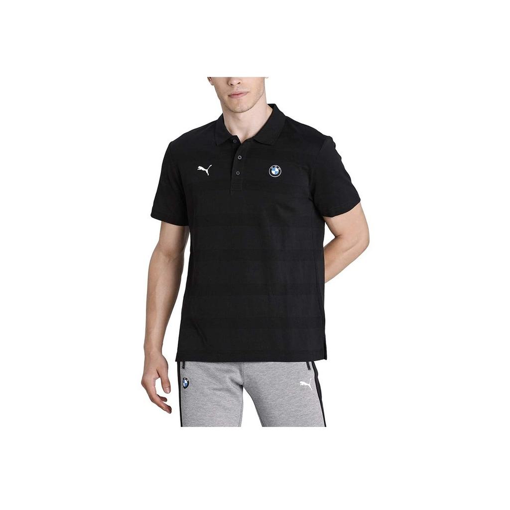Puma BMW Motorsport Series Logo Polo Shirt Men Tops Black 598005-01