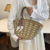 Straw Woven Tote Bag Holiday Travel Beach Portable Women's Handbag