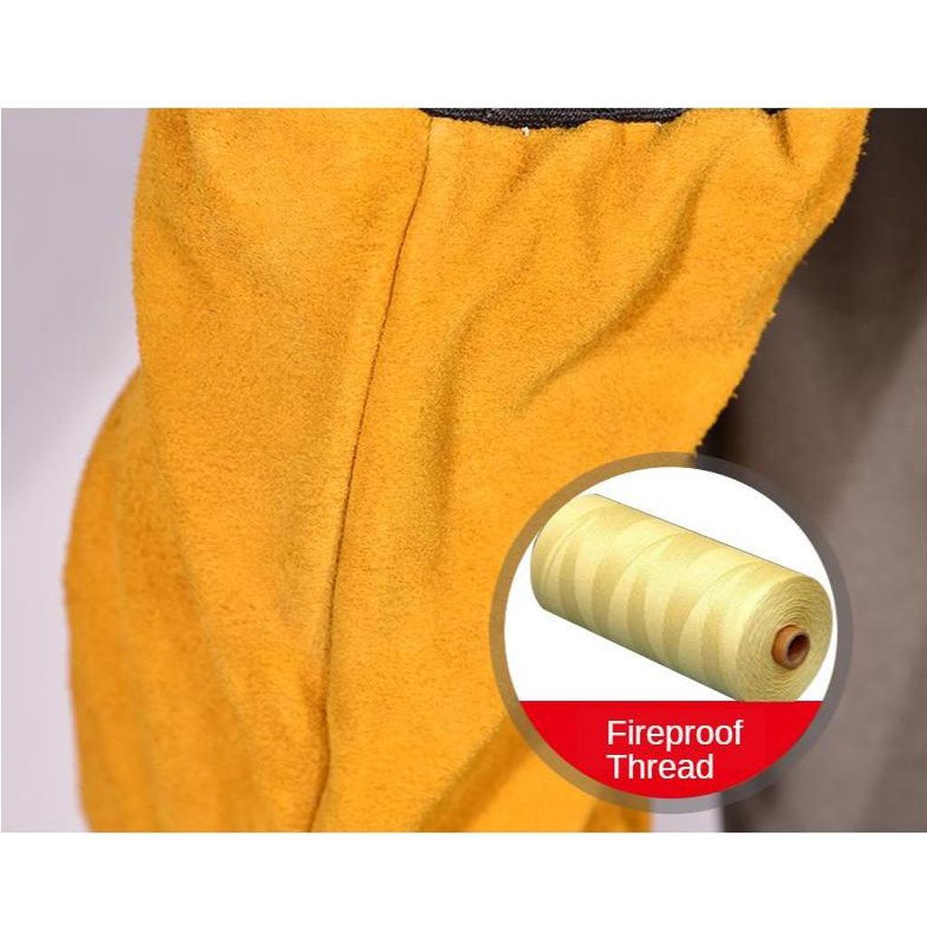 Популярные термостойкие 19-дюймовые длинные рукава из воловьей кожи для сварки, желтые A