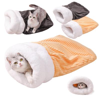 Спальный мешок для кошек Уютная зимняя пещера для кошек Кровать Мягкий плюшевый мешок для кошек Теплый питомец