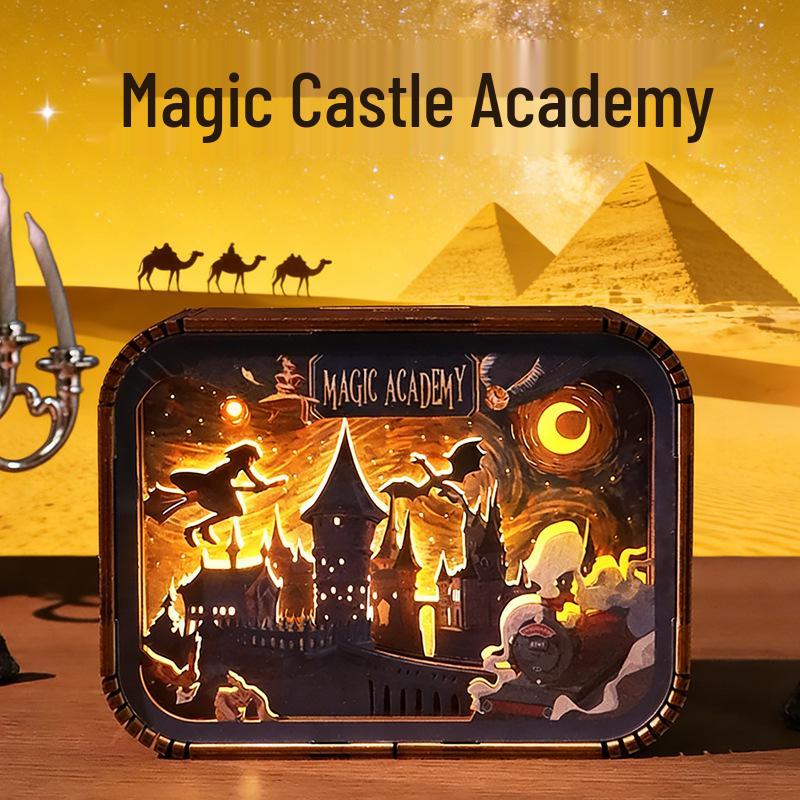 Ночник «Гарри Поттер Хогвартс» из дерева – Креативный подарок на день рождения и настольное украшение для детей